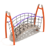 PGS015 - Floating Playground Bridge with Curved Post - Ages 2 to 12 Yrs. -  Purple, Orange, Tan