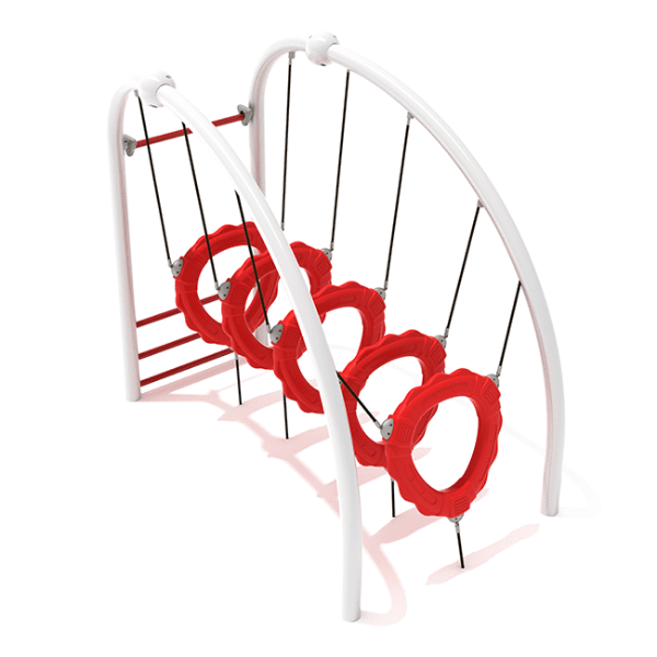 PGS016 - Floating Tunnel Crawl Climbing Playground Equipment - Ages 5 to 12 Yrs. - Red on White