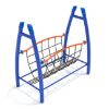 PGS017 - Net Playground Bridge with Curved Post - Ages 5 to 12 Yrs. - Orange on Blue