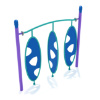 PGS030 - Triple Wing Climbing Playground Equipment with Single Post - Ages 5 to 12 Yrs. - Blue, Teal, Purple