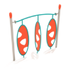 PGS030 - Triple Wing Climbing Playground Equipment with Single Post - Ages 5 to 12 Yrs. - Orange, Teal, Tan