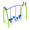 PGS031 - Pebble Bridge Balance Playground Equipment with Curved Post - Ages 5 to 12 Yrs. - Blue on Lime Green