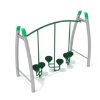 PGS031 - Pebble Bridge Balance Playground Equipment with Curved Post - Ages 5 to 12 Yrs. - Green on Tan with Lime Green