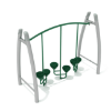 PGS031 - Pebble Bridge Balance Playground Equipment with Curved Post - Ages 5 to 12 Yrs. - Green on Tan with Tan