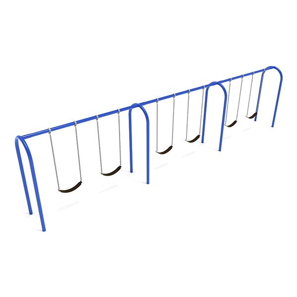 PSW007WS - 3 Bay with 6 Belt Seats - 8 Ft. High Elite Arched Post Swing Set - Primary