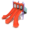 PSL025 - 5 Foot Triple Split Playground Slide - Ages 2 to 12 Yrs. - Orange