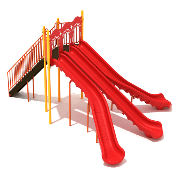 PSL031 - 8 Foot Triple Sectional Split Playground Slide - Ages 5 to 12 Yrs. - Front