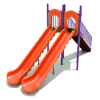 PSL033 - 6 Foot Twin Straight Playground Slide - Ages 2 to 12 Yrs. - Orange