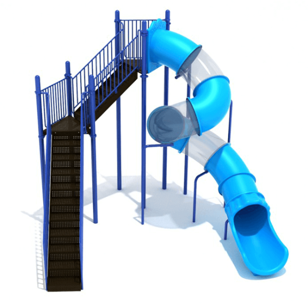 PSL034 - 12 Foot Sectional Spiral Tube Playground Slide - Ages 5 to 12 Yrs. - Front