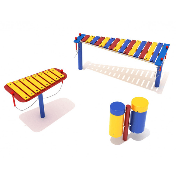 PMC005 - Rhythm Group of Three Musical Playground Equipment - Ages 2 to 12 Yrs. - Primary