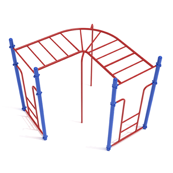 PTC002 - 90-Degree Straight Rung Horizontal Ladder Playground Monkey Bars - Ages 5 to 12 Yrs. - Red