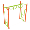 PTC007 - Straight Trapezoid Loop Ladder Playground Monkey Bars - Ages 5 to 12 Yrs. - Lime Green on Orange