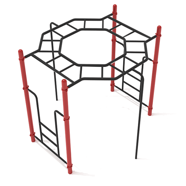 PTC013 - Octagon Rung Horizontal Playground Monkey Bars - Ages 5 to 12 Yrs. - Black