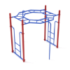 PTC013 - Octagon Rung Horizontal Playground Monkey Bars - Ages 5 to 12 Yrs. - Blue on Red