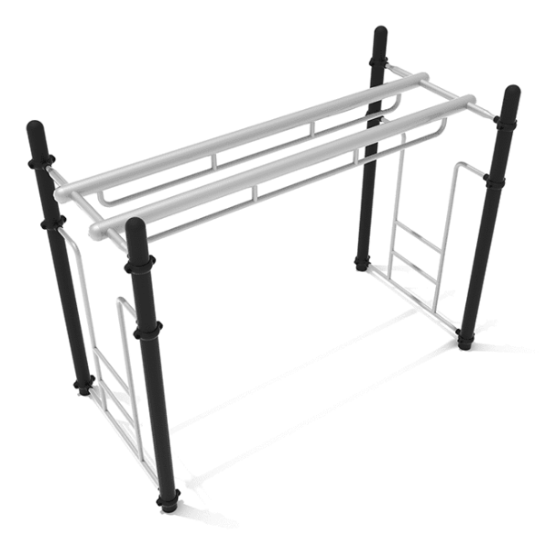 PTC015 - Double Parallel Bar Ladder Playground Monkey Bars - Ages 5 to 12 Yrs. - Black