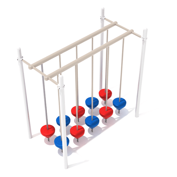PTC018 - Double Row Pebble Bridge Balance Playground Equipment - Ages 5 to 12 Yrs. - Alternate Colors 