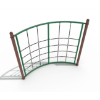 PTC020 - Curved Net Playground Climber - Ages 5 to 12 yr - Green on Brown