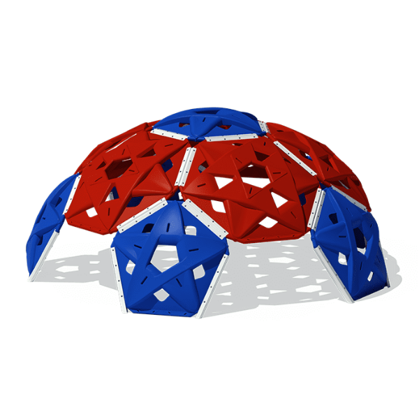 87000010XX - Mole Hill Plastic Climbing Dome - Ages 5 to 12 yr - Red on Blue