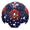 87000021XX - Mountain Matrix Plastic Climbing Dome - Ages 5 to 12 yr - Red on Purple