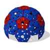 87000021XX - Mountain Matrix Plastic Climbing Dome - Ages 5 to 12 yr - Red on Blue