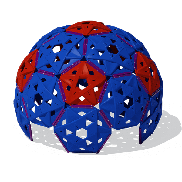 87000021XX - Mountain Matrix Plastic Climbing Dome - Ages 5 to 12 yr - Red on Blue