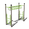 AFR0111XX - Tri-Rung Overhead Playground Monkey Bars - Ages 5 to 12 yr - Lime Green on Tan