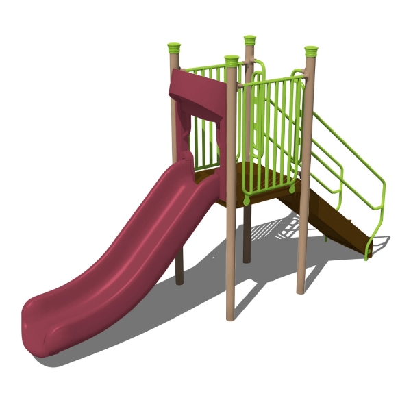 AFR0228XX - Straight Single 5 Ft. Deck Freestanding Playground Slide - Ages 5 to 12 yr