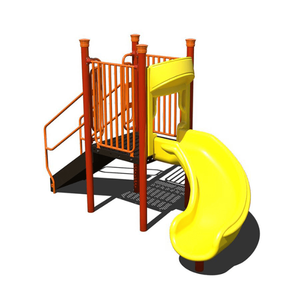 AFR0231XX - 90 Degree Curve 3 Ft. Deck Freestanding Playground Slide - Ages 2 to 5 yr