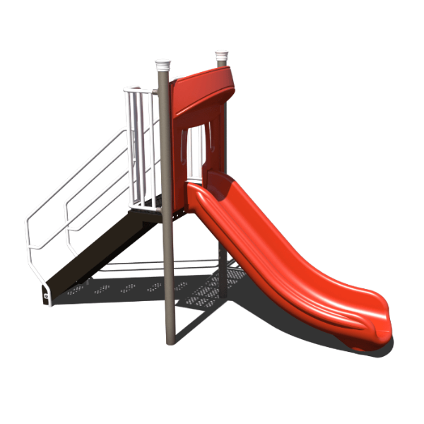 AFR0233XX - Right Single Curve 4 Ft. Deck Freestanding Playground Slide - Ages 5 to 12 yr