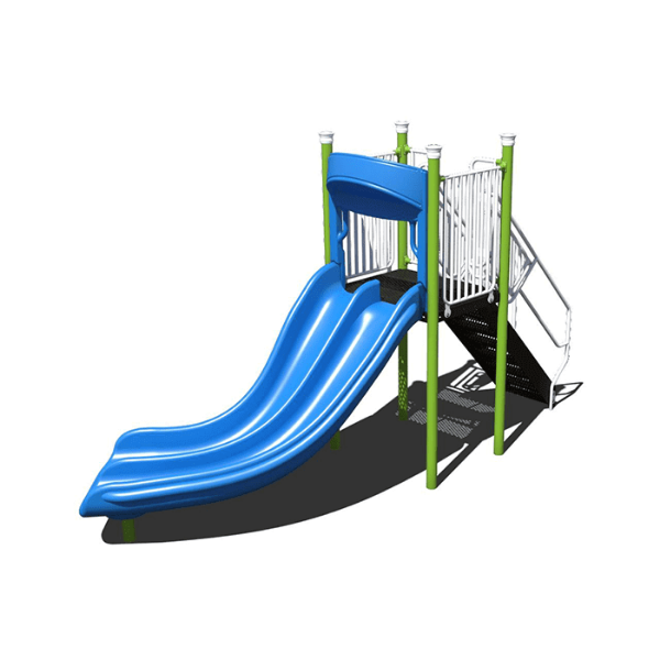 AFR0235XX - Double Curve 5 Ft. Deck Freestanding Playground Slide - Ages 5 to 12 yr