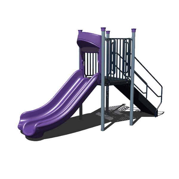 AFR0236XX - Double Straight 3 Ft. Deck Freestanding Playground Slide - Ages 2 to 5 yr