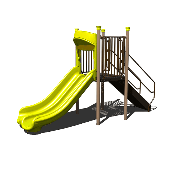 AFR0237XX - Double Straight 4 Ft. Deck Freestanding Playground Slide - Ages 5 to 12 yr