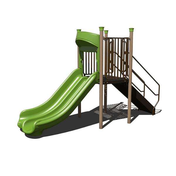 AFR0238XX - Double Straight 5 Ft. Deck Freestanding Playground Slide - Ages 5 to 12 yr
