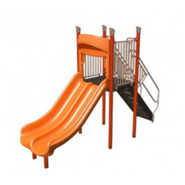 AFR0239XX - Double Straight 6 Ft. Deck Freestanding Playground Slide - Ages 5 to 12 yr