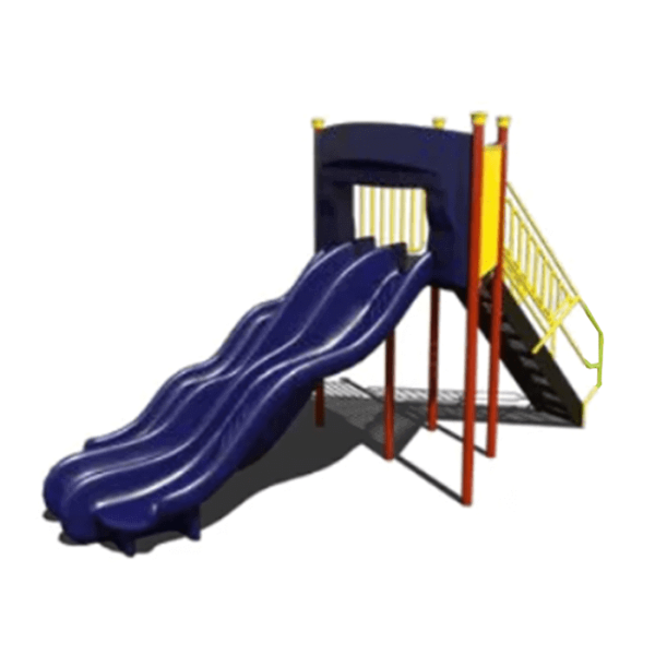 AFR0249XX - Alpine Thunder Triple Freestanding Playground Slide - Ages 5 to 12 yr - Front