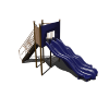 AFR0249XX - Alpine Thunder Triple Freestanding Playground Slide - Ages 5 to 12 yr - Purple on Brown