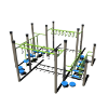 CW5-0089 - Super Square Commercial Playground Equipment - Ages 5 to 12 yr - Blue, Lime Green, and Tan - Back