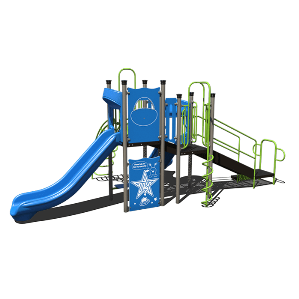 CW-0015 - Milkyway Getaway Commercial Playground Equipment - Ages 2 to 12 yr - Blue  - Front