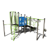 CW-0016-2 - Little Firefighter Trainer Commercial Playground Equipment - Ages 5 to 12 yr - Back - Blue and Green