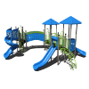 CW-0019 - Curious Cat Castle Commercial Playground Equipment - Ages 5 to 12 yr - Front - Blue