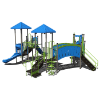 CW-0019 - Curious Cat Castle Commercial Playground Equipment - Ages 5 to 12 yr - Back - Blue