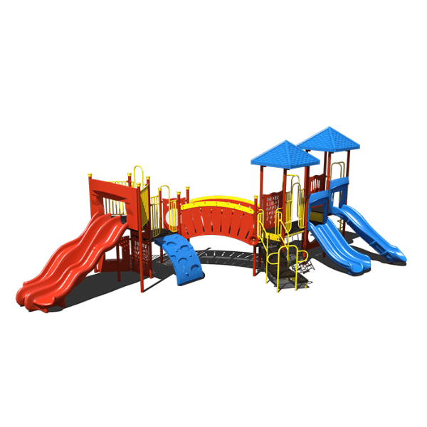CW-0028 - Slide Cross Commercial Playground Equipment - Ages 2 to 12 yr - Front