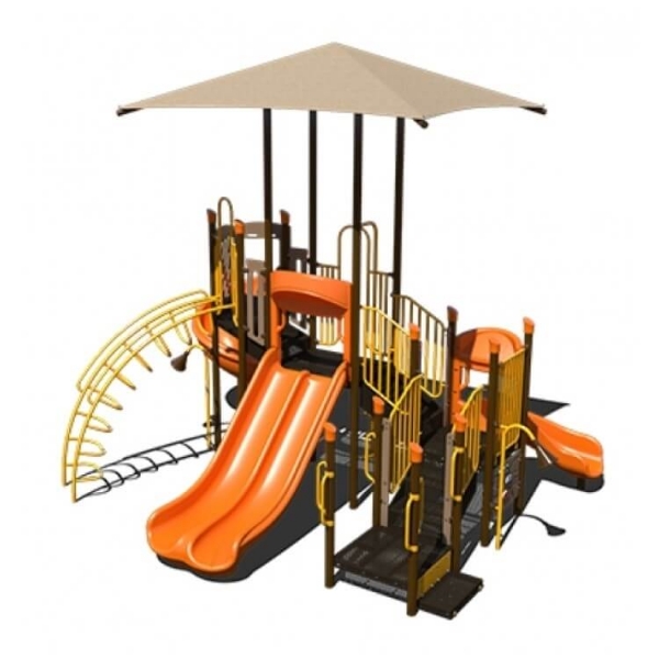 Spin Top Commercial Playground Equipment - Ages 5 to 12 yr - Sand Dune Front