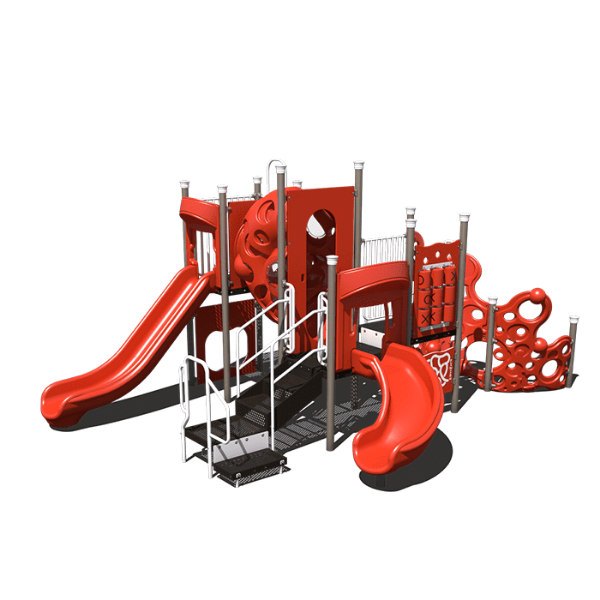 CW-0088 - Swamp Slide Commercial Playground Equipment - Ages 5 to 12 yr - Front Red