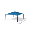 Square Fabric Hip End Shade Structure with 8 Ft. Entry Height - Base Model