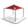 Quad Sail Fabric Shade Structure with 8 Ft. Entry Height and Glide Elbows - Base Model