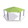 Hexagonal Fabric Hip End Shade Structure with 8 Ft. Entry Height - Base Model