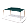 Square Fabric Hip End Shade Structure with 10 Ft. Entry Height - Base Model