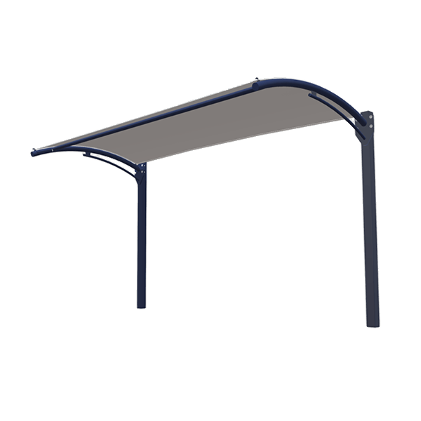 Custom Fabric Arched Cantilever Shade Structure with Steel Frame
