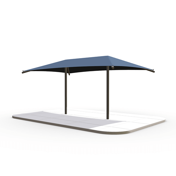 Rectangular Fabric Dual Column Umbrella Shade Structure with 8 Ft. Entry Height and Steel Frame - Base Model
